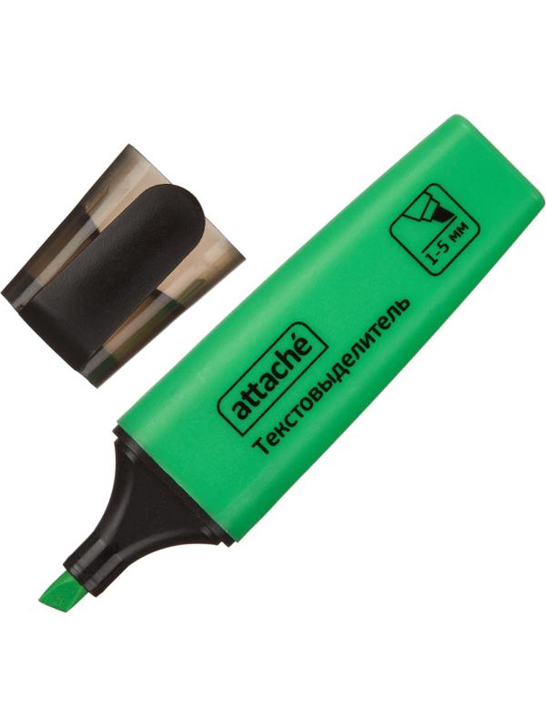 Маркер текстовыделитель Attache Colored 1-5мм зеленый
