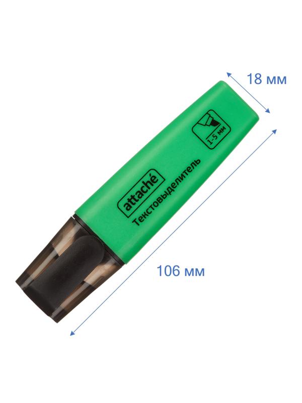 Маркер текстовыделитель Attache Colored 1-5мм зеленый