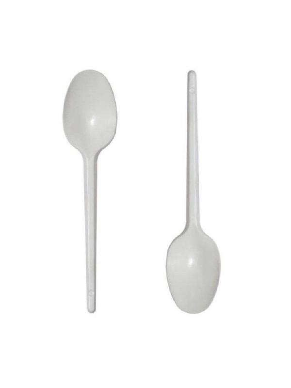 Ложка одноразовая чайная  125мм, белая, Компакт, КОМУС, ПС 100шт/уп