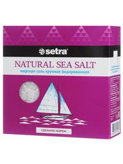 Соль Setra морская натуральная крупная йодированная 500гр