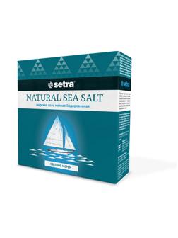 Соль Setra морская натуральная мелкая йодированная 500гр
