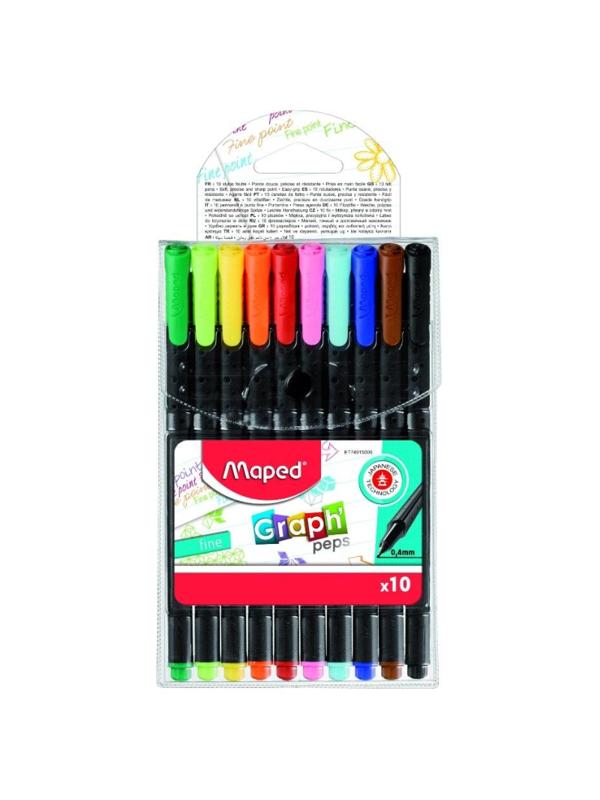 Линер Maped GRAPH PEP'S 0,4мм трехгранный корпус,10цв/наб,749150