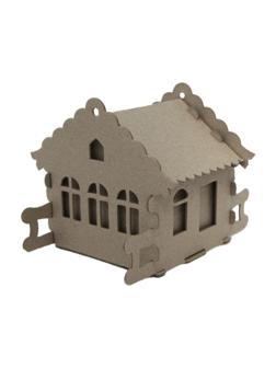 Набор для творчества сборный картонный домик для раскрашивания, Избушка