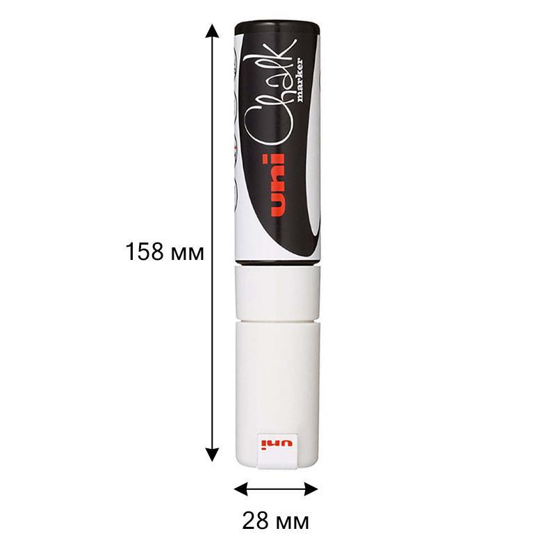 Маркер меловой UNI PWE-17K, белый, до 15 мм.