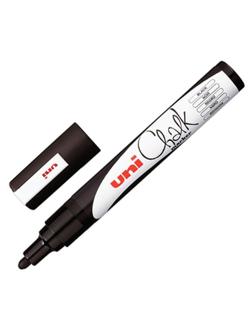 Маркер меловой UNI PWE-5M, чёрный, 1.8-2.5 мм.