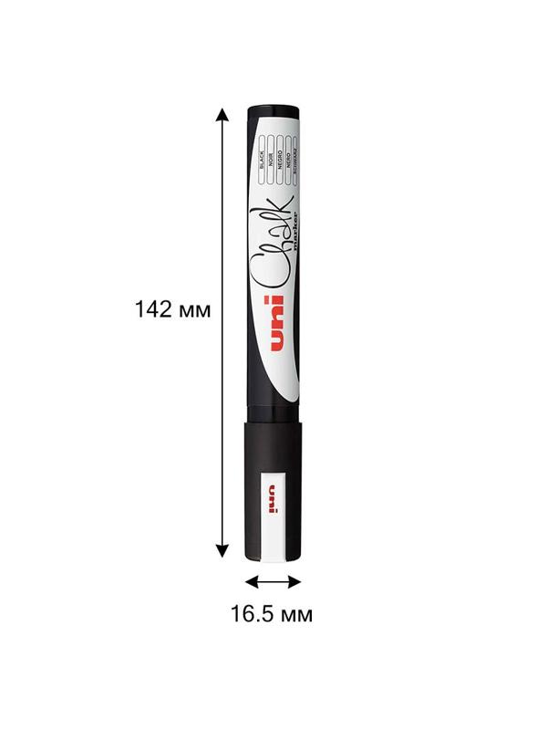 Маркер меловой UNI PWE-5M, чёрный, 1.8-2.5 мм.