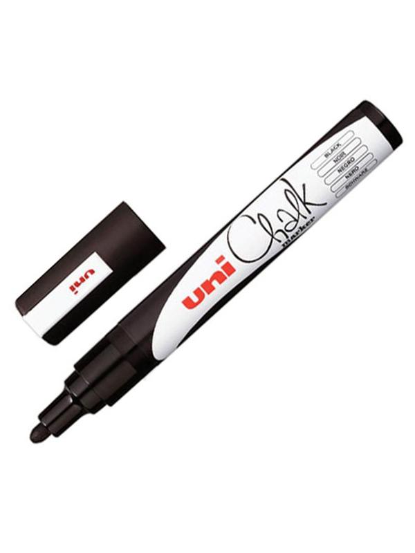 Маркер меловой UNI PWE-5M, чёрный, 1.8-2.5 мм.