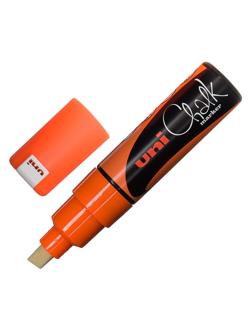Маркер меловой UNI PWE-8K, флуоресцентно-оранжевый, до 8.0 мм.