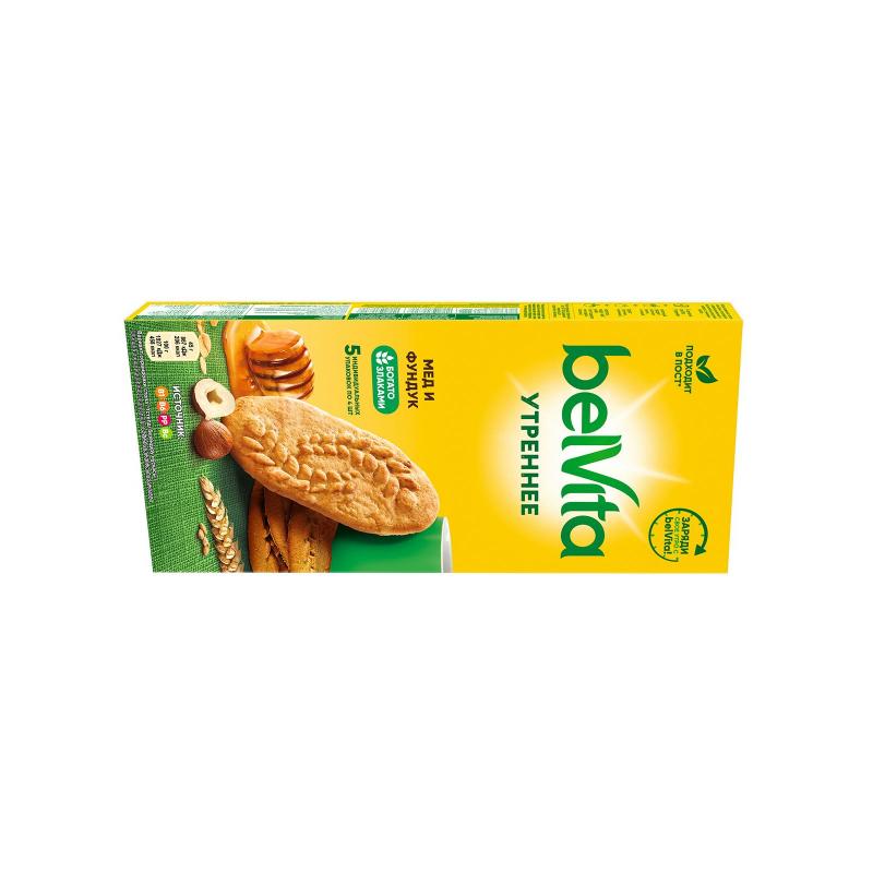 Печенье BelVita Утреннее фундук, мед, 225г