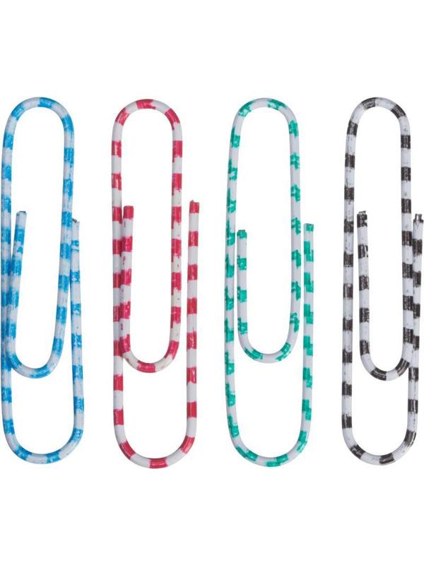 Скрепки Attache Зебра с полимерным покрытием,50 мм,разноцветные,50 шт/уп