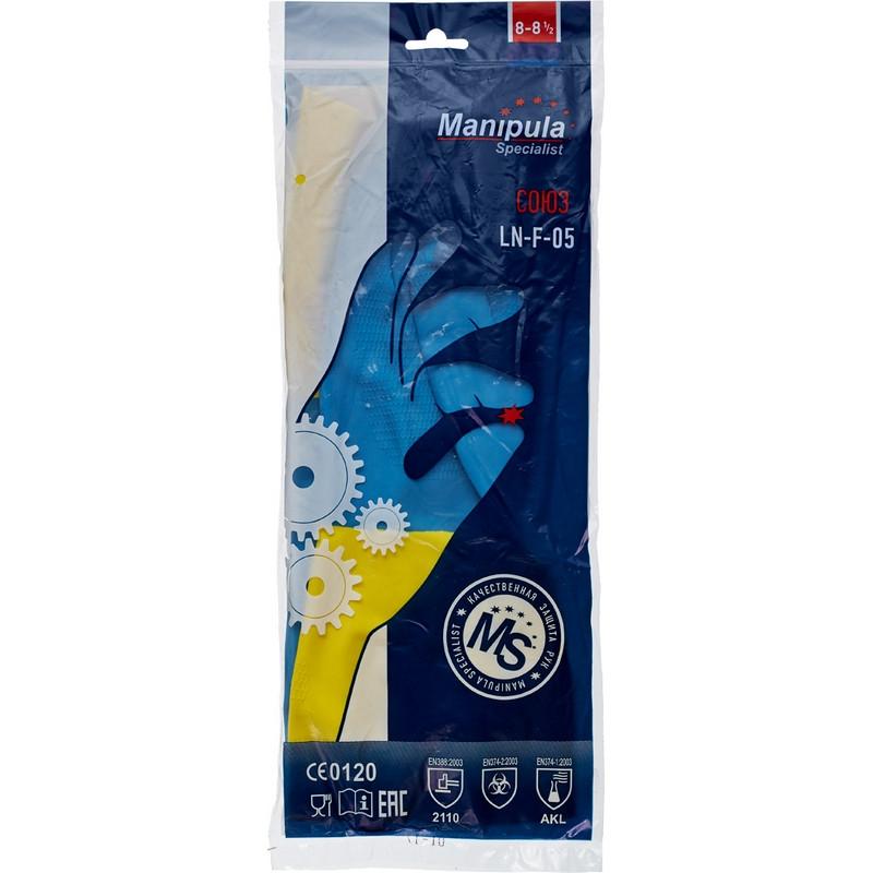 Перчатки защитные латекс/неопрен Manipula Союз (LN-F-05/СG-971) р-р 8-8,5