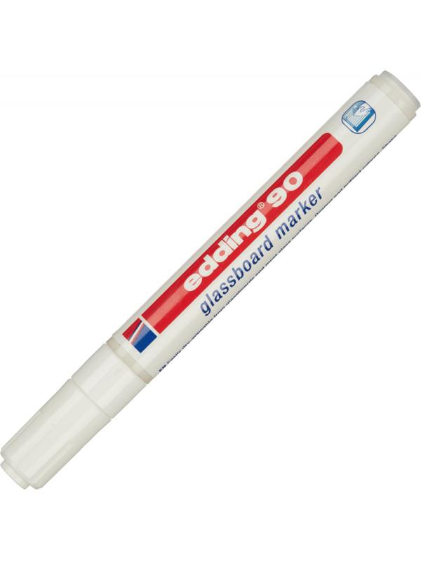Маркер для стеклянных досок EDDING E-90/049 белый 2-3 мм круг. наконечник