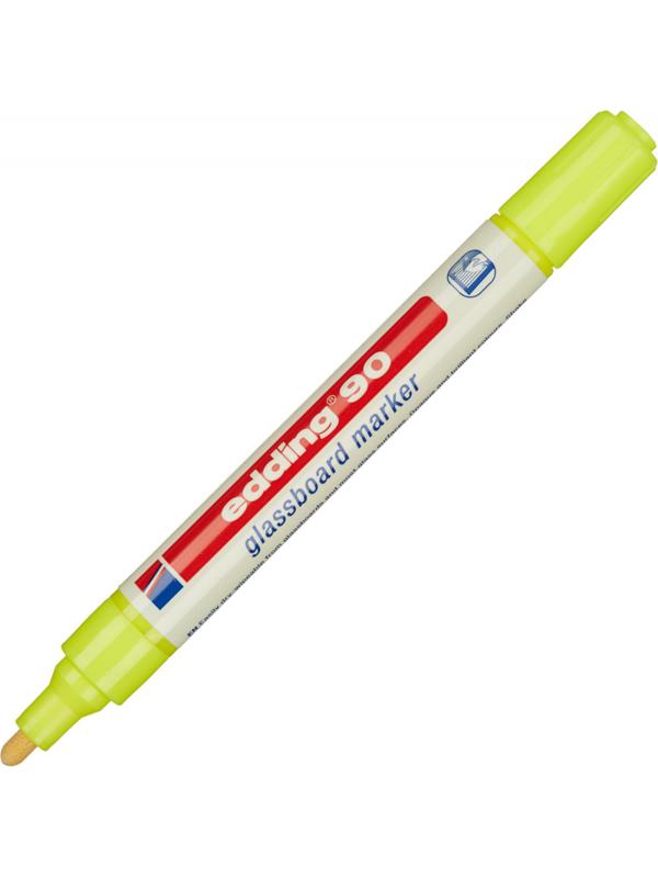 Маркер для стеклянных досок EDDING E-90/005 жёлтый 2-3 мм круг. наконечник