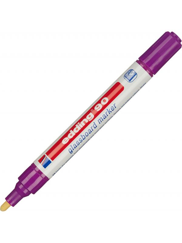 Маркер для стеклянных досок EDDING E-90/008 фиол. 2-3 мм круг. наконечник
