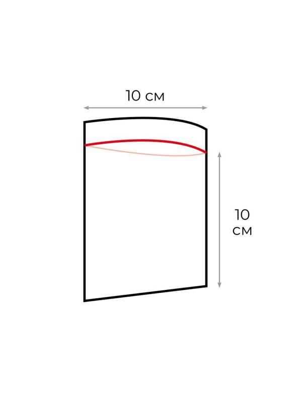Пакет с замком (Zip Lock) 10 х 10 см, 40 мкм, 100 шт/уп