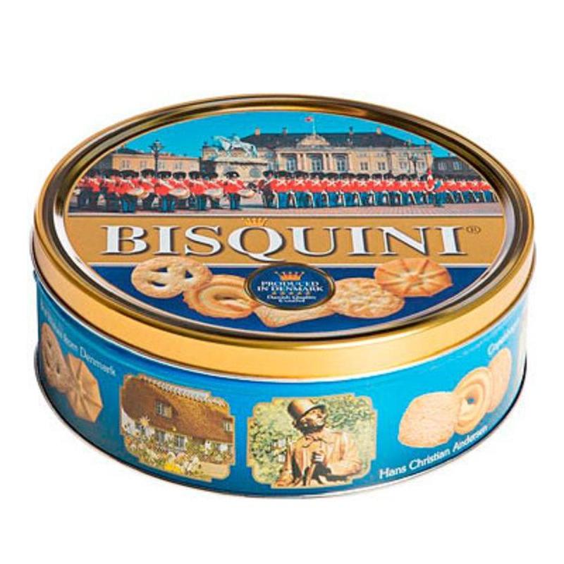 Печенье сдобное Bisquini Замки Дании ж/б, 454г