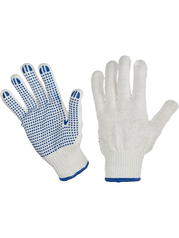 Перчатки защитные трикотажные ПВХ Точка 6 нитей 62г 10 кл руч овер 10пар/уп