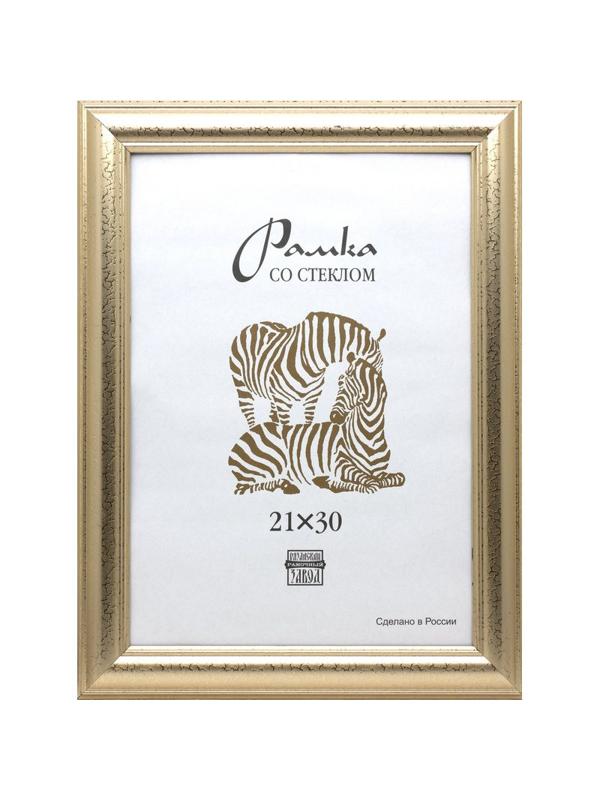 Рамка пластиковая А4 золотого цвета (широкий багет