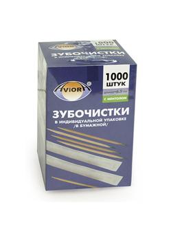 Зубочистки бамбук в инд. бум. упак. с ментолом 1000шт./уп. 401-609