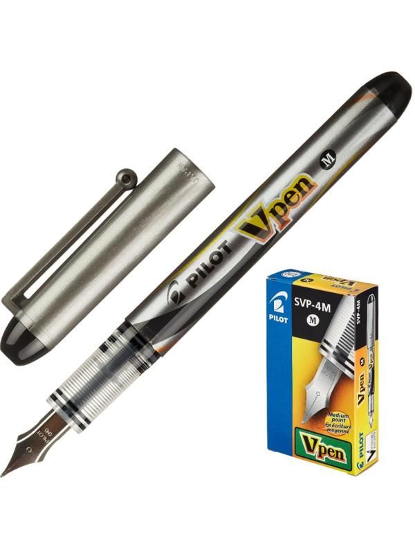 Ручка перьевая PILOT одноразовая SVP-4M V-Pen, черные чернила, 0,4мм