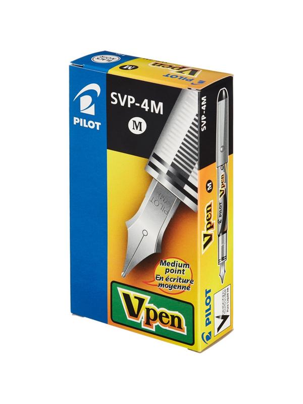 Ручка перьевая PILOT одноразовая SVP-4M V-Pen, черные чернила, 0,4мм