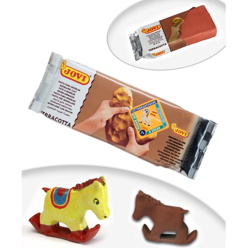Паста для моделирования отвердевающая 500гр., JOVI, терракотовая, 88