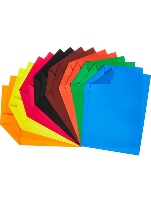 Бумага цветная №1School, 16л, 8цв, А4, Живая природа, мелов, двусторонняя