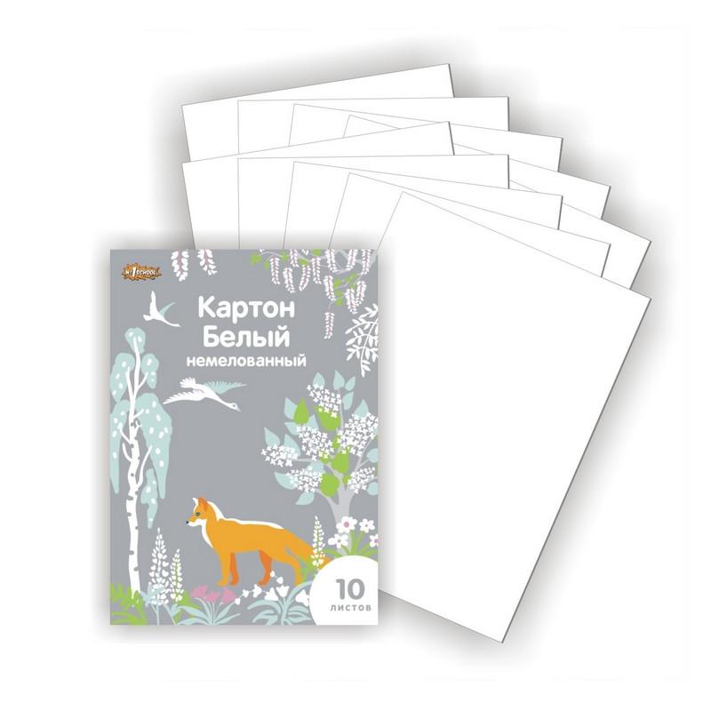 Картон белый №1School, 10л ,А4, Живая природа, немелованный