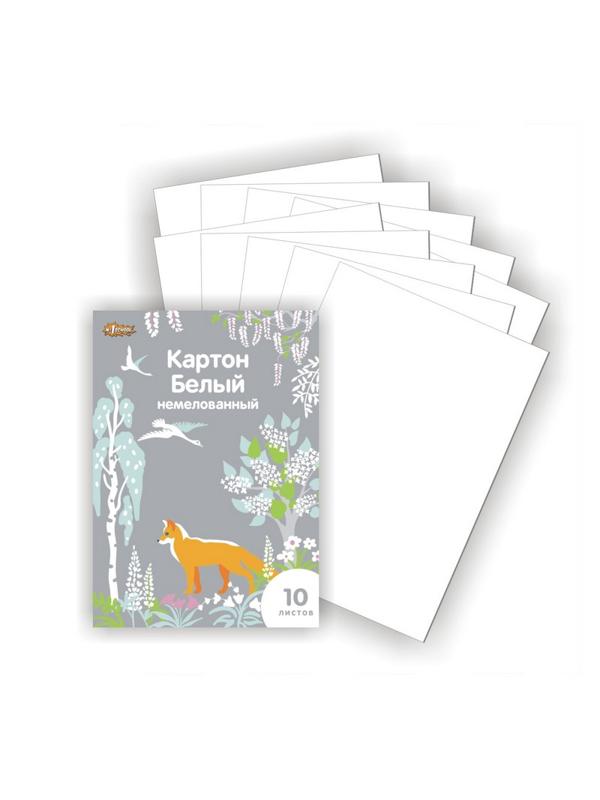 Картон белый №1School, 10л ,А4, Живая природа, немелованный