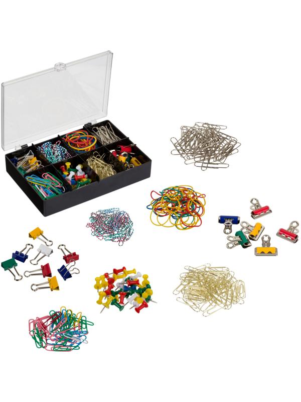 Набор канцелярский Attache Selection 8 отд.(зажимы,скрепки,банк.рез,кноп)