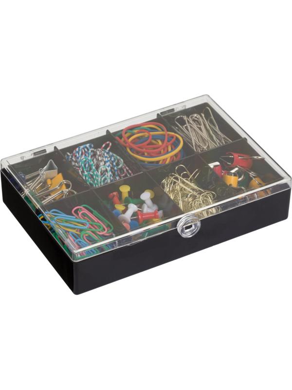 Набор канцелярский Attache Selection 8 отд.(зажимы,скрепки,банк.рез,кноп)