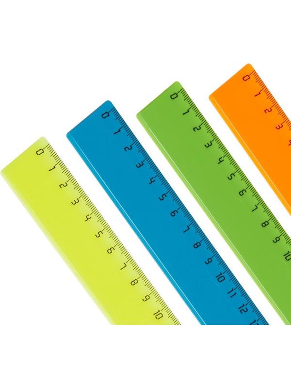 Линейка 20см Attache 4 шт/уп цвет в ассортименте