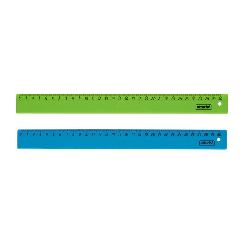 Линейка 30см Attache 2 шт/уп цвет в ассортименте