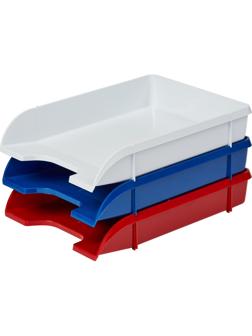 Лоток горизонтальный Attache Триколор 3шт/уп белый, син