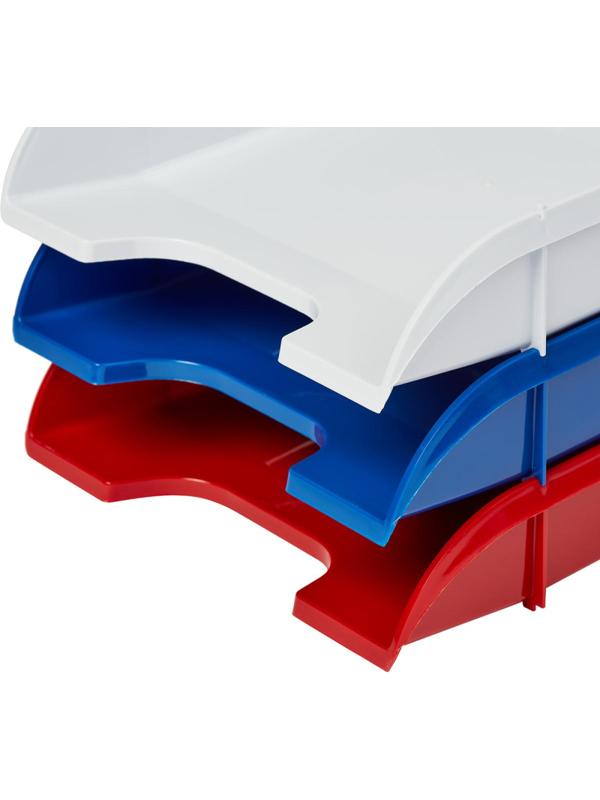 Лоток горизонтальный Attache Триколор 3шт/уп белый, син