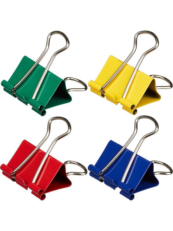 Зажимы для бумаг Attache, 32 мм, 12 шт., цветные, в карт.коробке