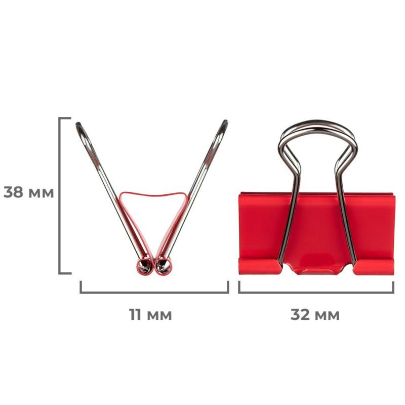 Зажимы для бумаг Attache Selection, 32мм, 24 шт, цветные, пласт.уп