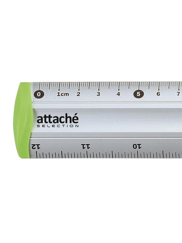 Линейка 30см Attache Selection aluminium с держателем зеленый