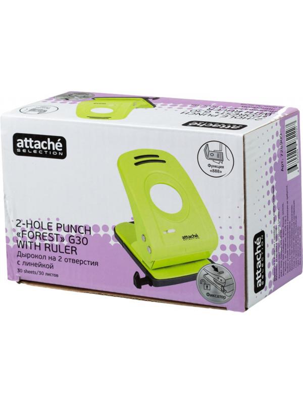 Дырокол Attache Selechion до 30 листов, цвет салатовый