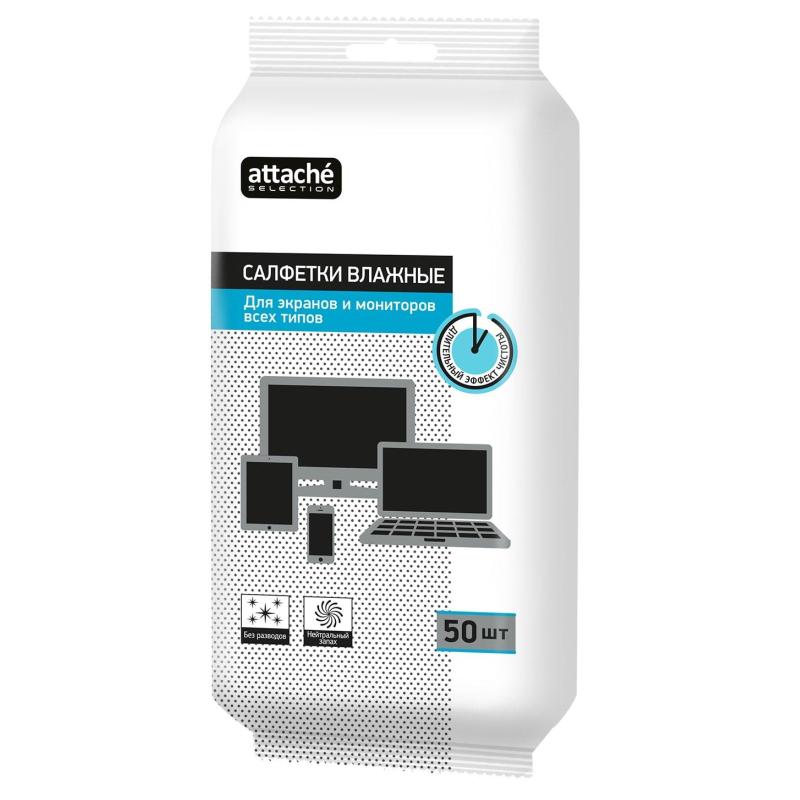 Салфетки Attache Selection д/экранов, пакет, 50 шт, XXL, 150х180