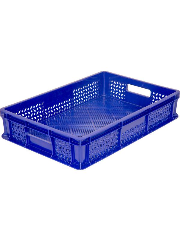 Ящик п/э 600х400х120 мм перфорированный с ручками_синий (704.01.01)