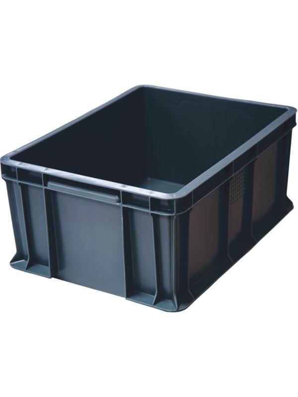 Ящик п/э 600х400х180 мм сплошной без ручек, серый (706.03.02)