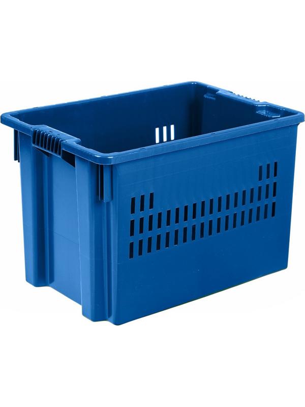 Контейнер ПЭ,600х400х400мм,перф/перф,арт. 606_синий
