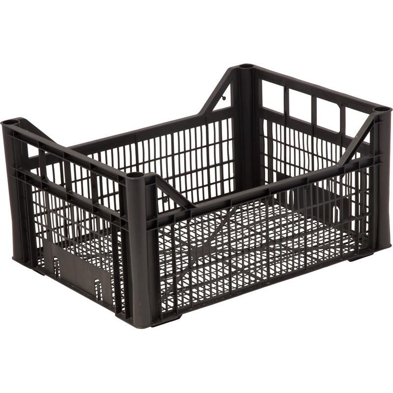 Ящик ПП,400х300х185мм,перф/перф,арт. 103_ черный