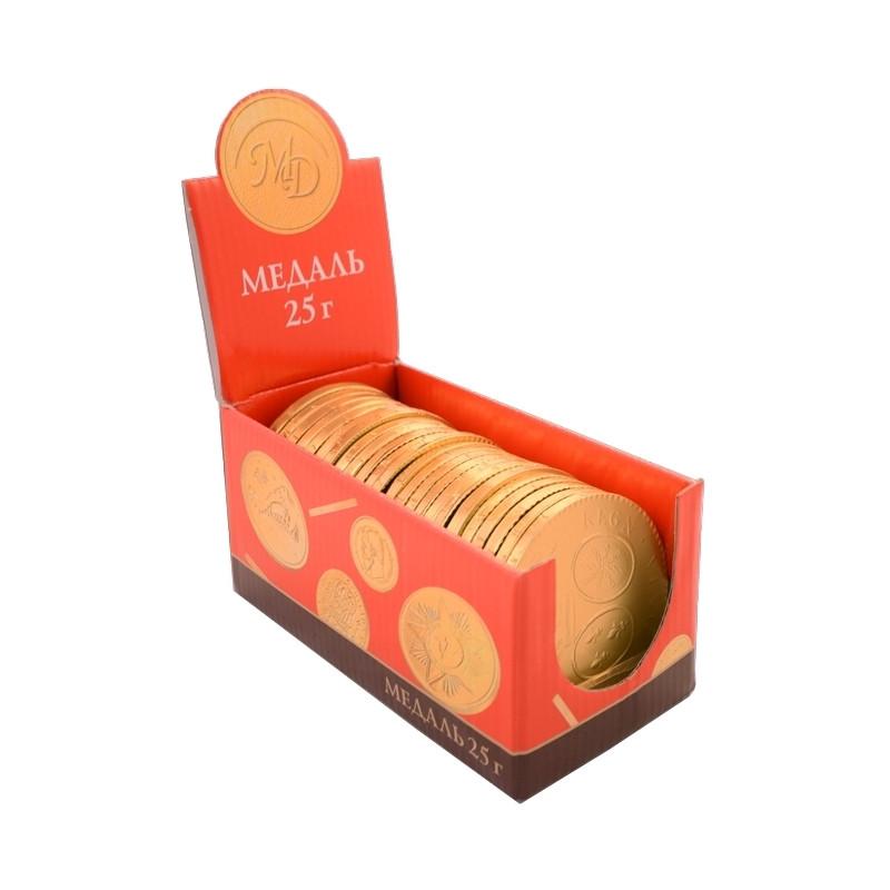 Набор из шоколада Медали 25г в ассортименте Императоры России 0205 24шт/уп
