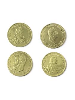 Набор из шоколада Медали 25г в ассортименте Императоры России 0205 24шт/уп