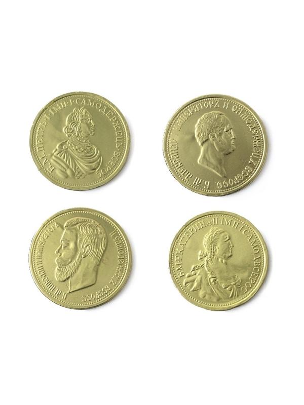 Набор из шоколада Медали 25г в ассортименте Императоры России 0205 24шт/уп