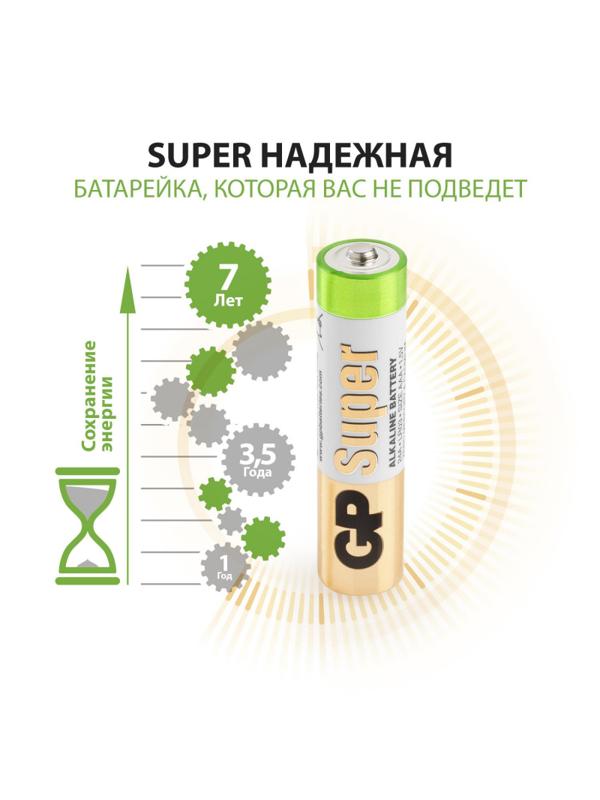 Батарейка GP ААА 24A-2CRVS40, 40шт/уп