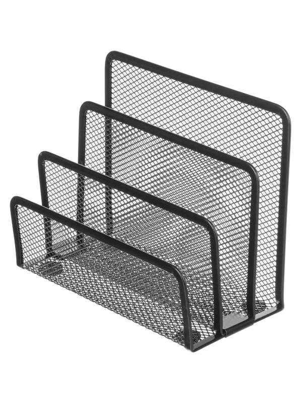 Подставка Attache 3х секц. для бумаг и писем, мет. сетка, выс.135мм чёрная