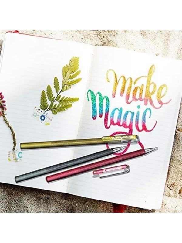 Ручка гелевая Pentel Hibrid Dual Metallic 1мм хамелеон серебро K110-DZX